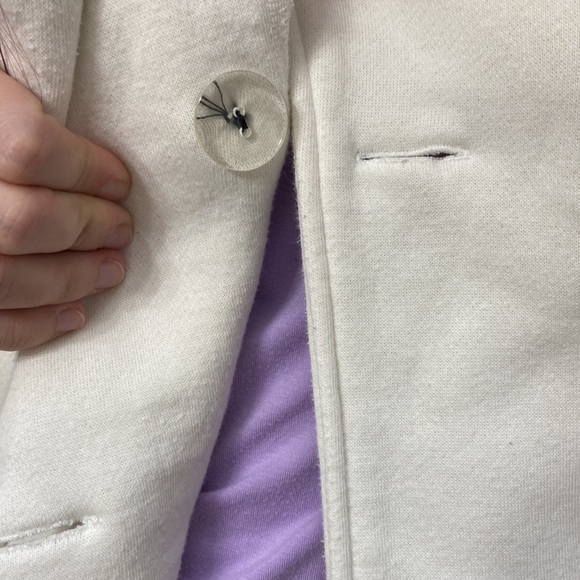 Women’s Sebby white and black-buttoned pea coat like jacket. Size XS - Picture 6 of 11